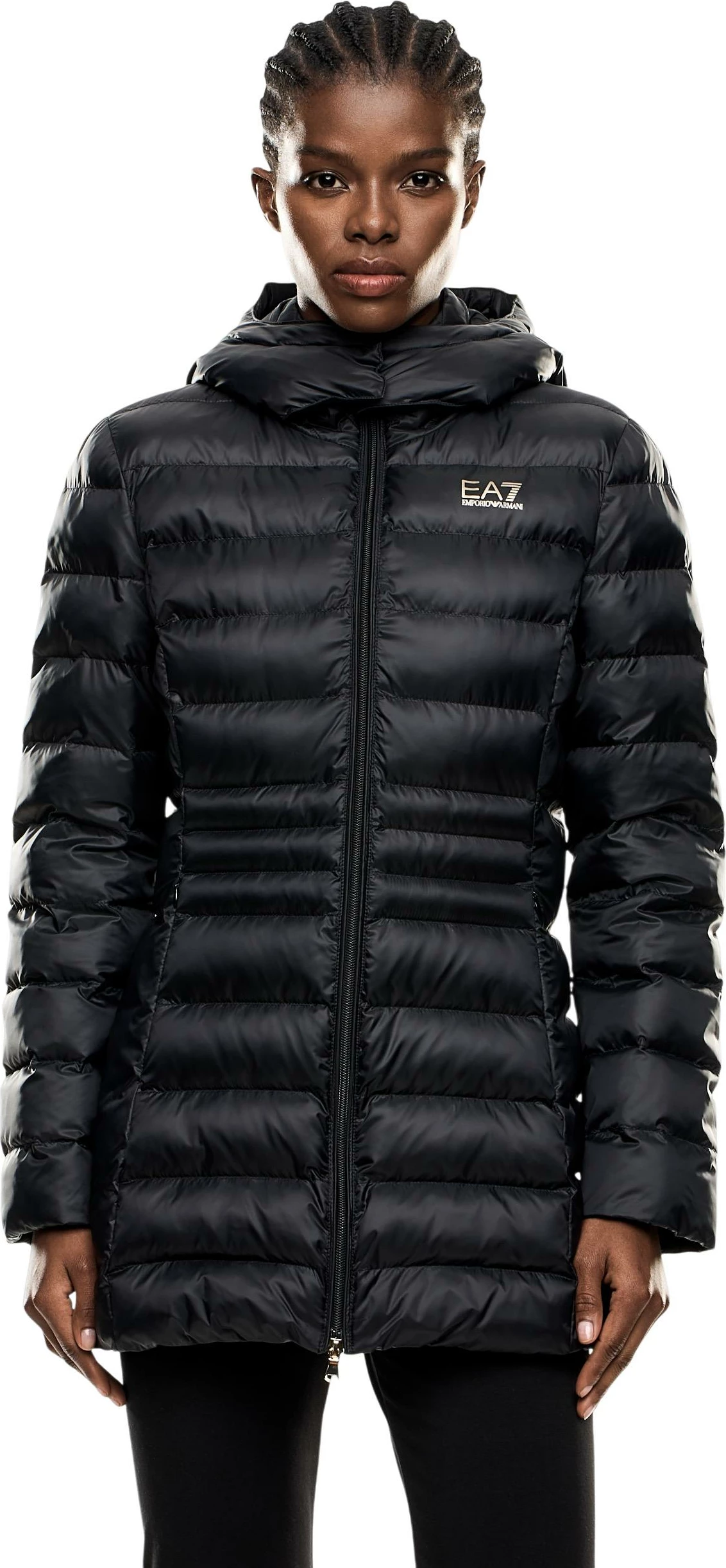 Jakne me pupla për femra EA7 7W000685 AF12475, e zezë