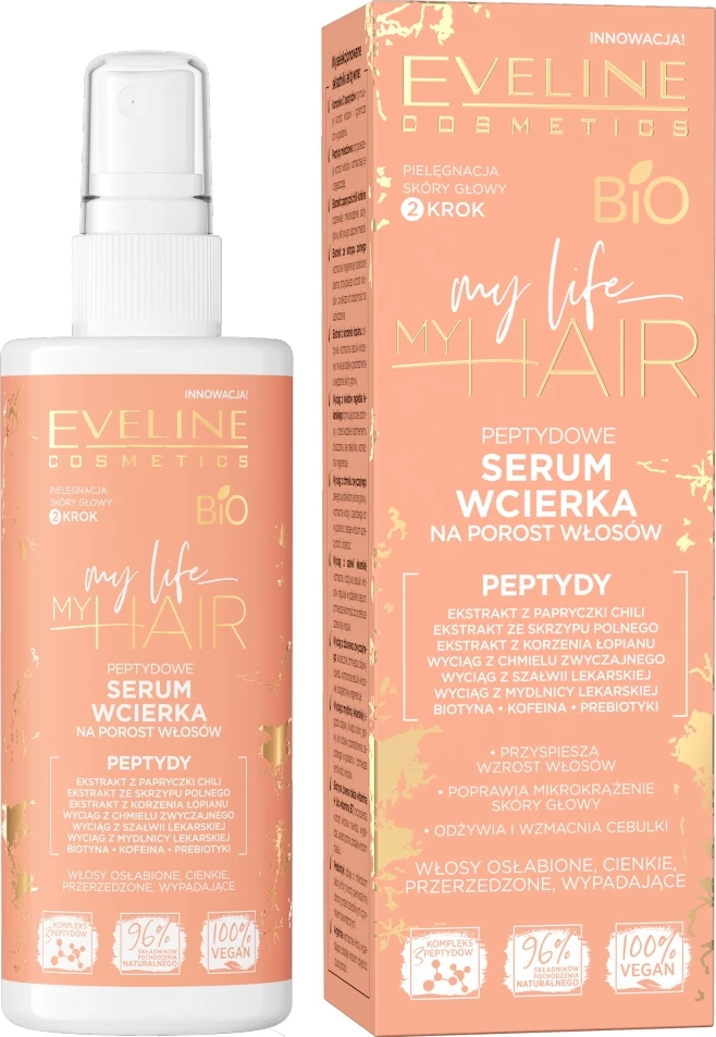 Serum tonik për rritje të flokëve Eveline Cosmetics My Life My Hair Peptide për femra, 150ml