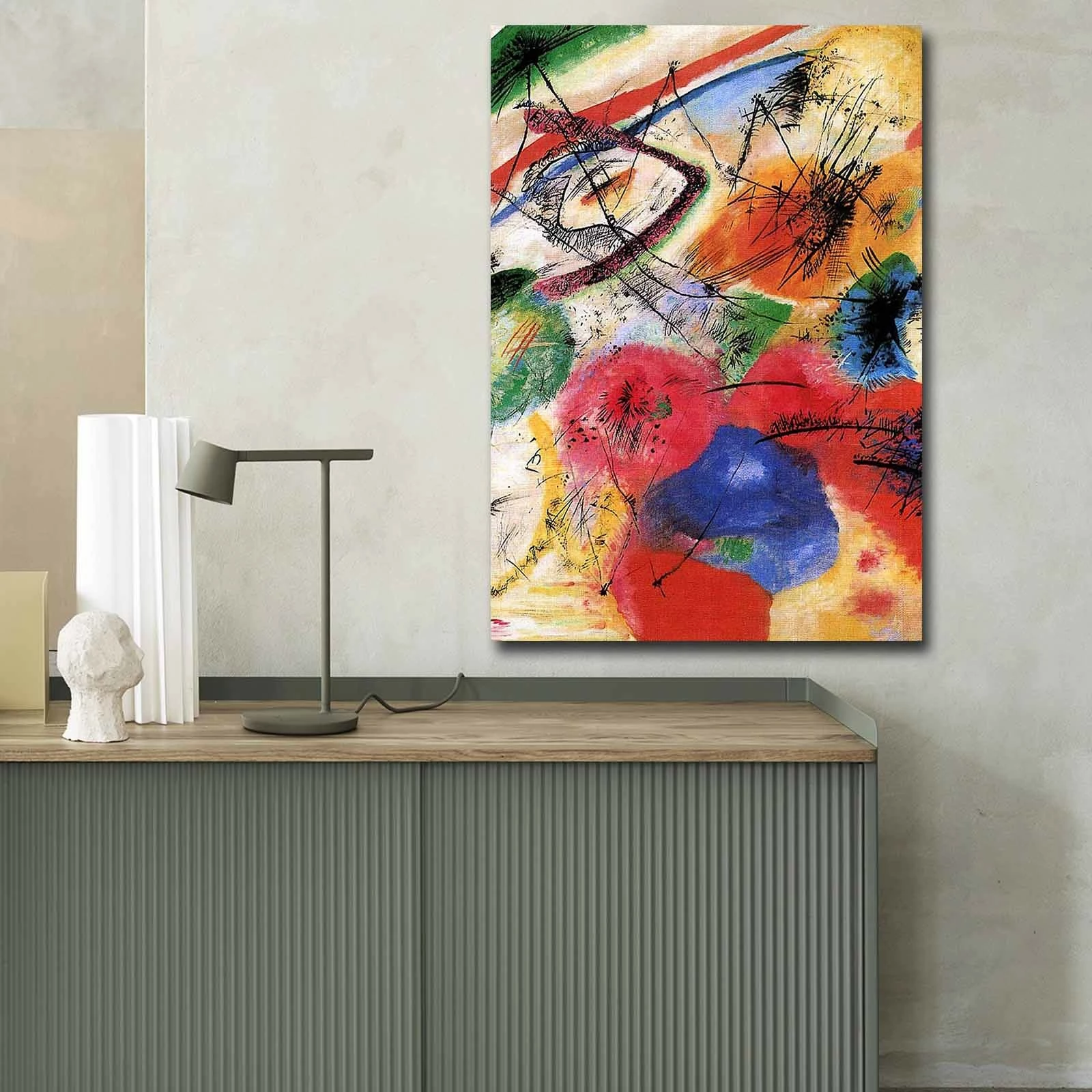 Pikturë dekorative në kanavacë, art i Kandinsky-t, shumëngjyrëshe, 70x100cm, 70100FAMOUSART-065