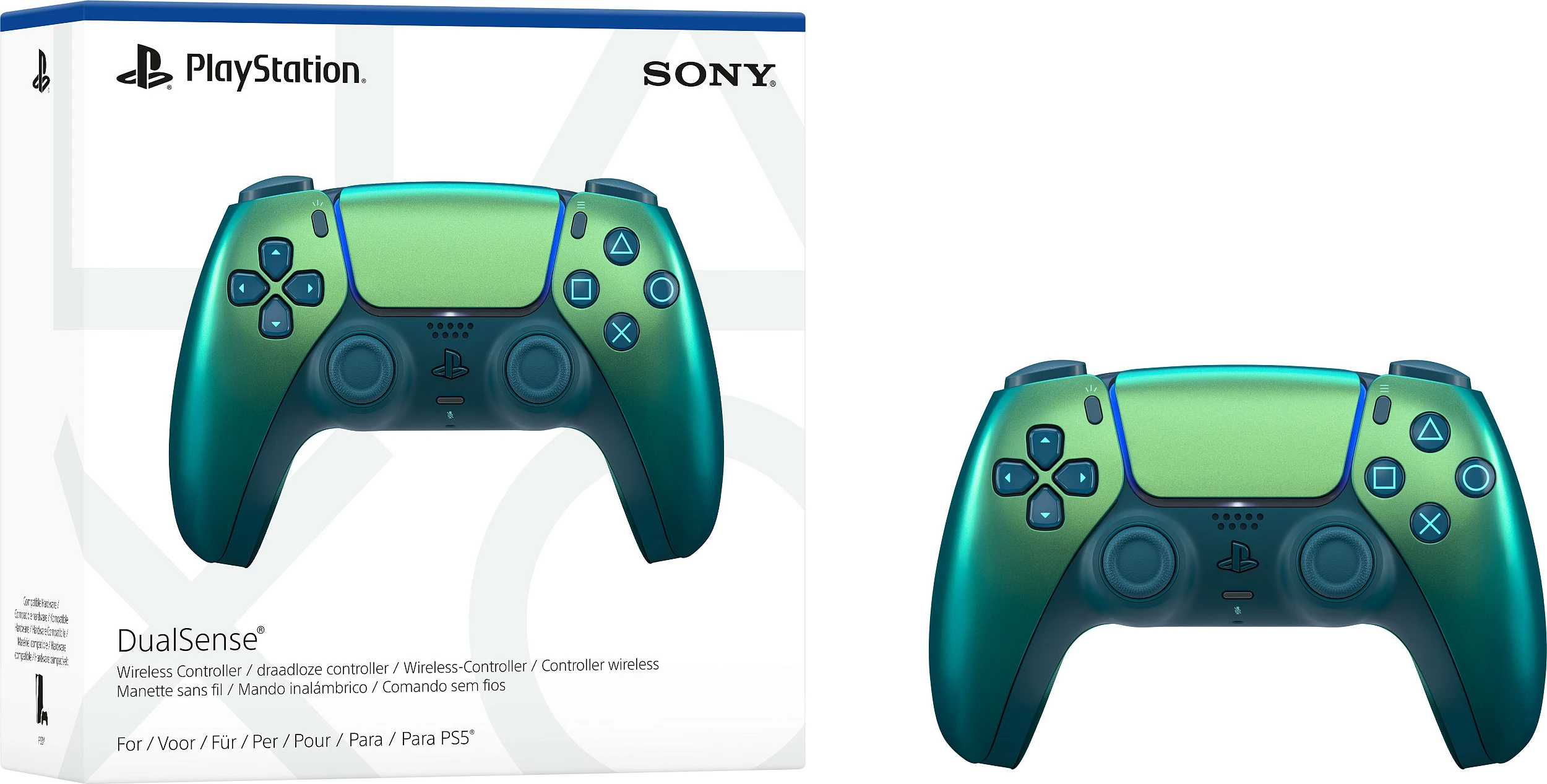 Kontroller Sony DualSense V3 për PS5, Bluetooth/USB, 1560mAh, Chrome Teal