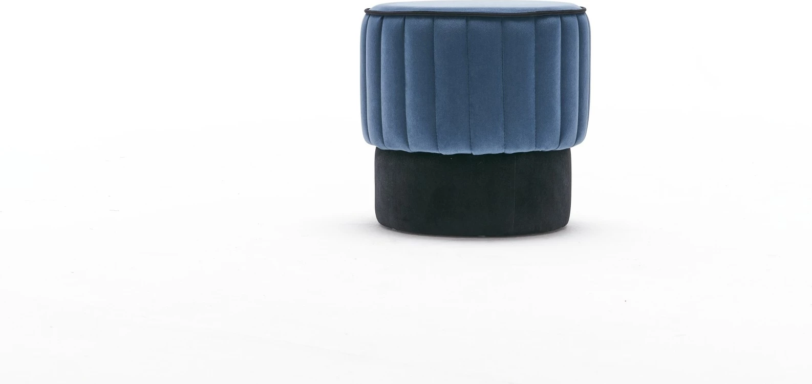 Puf Atelier del Sofa, kadife moderne, ngjyrë kaltër