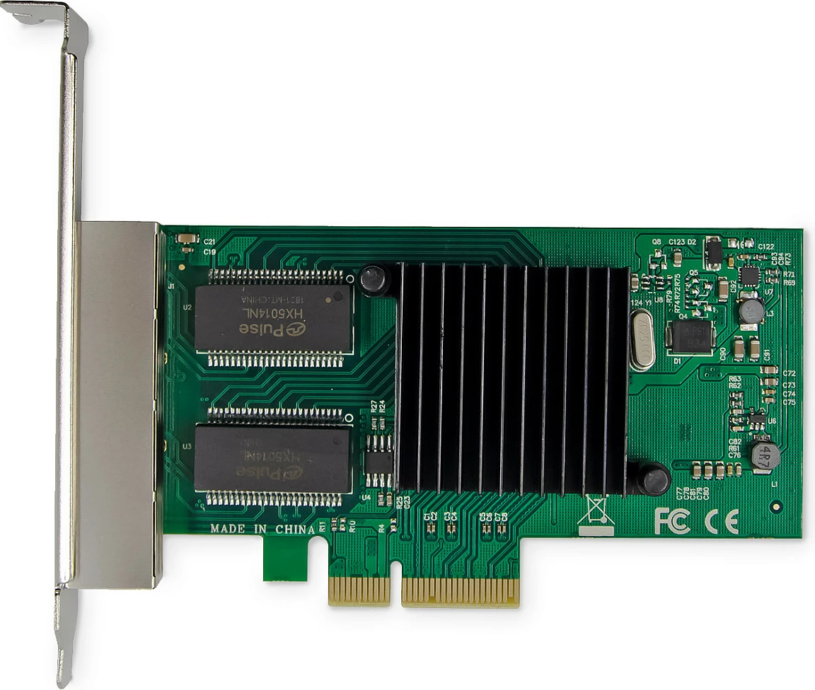 Kartelë rrjeti Digitus PCIe, Intel I350, 4x RJ45 Gigabit, e zezë/jeshile
