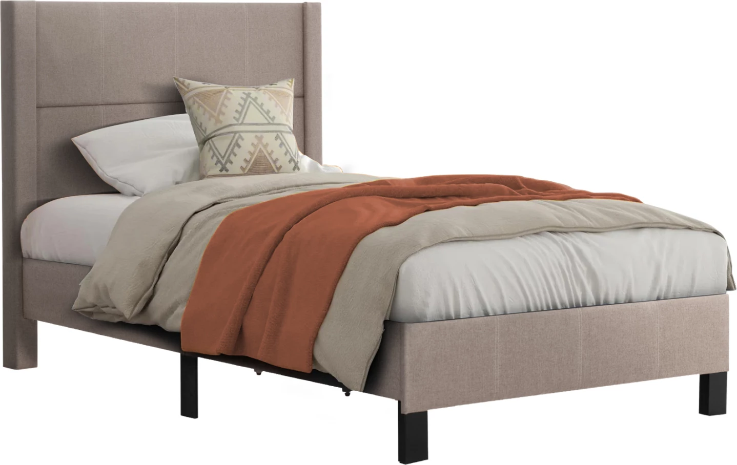 Krevat TRILLOP, pëlhurë bezhë, për dyshek tek 120x200cm