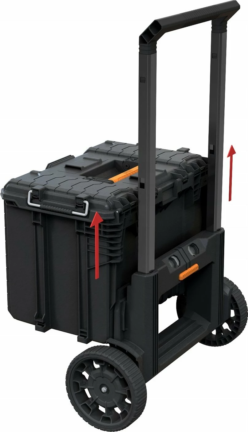 Set kuti veglash me rrota Keter ROC Pro Gear 2.0 111L, 64.8x47.8x87.2cm, waterproof, modular, e zezë, set 3 copë
