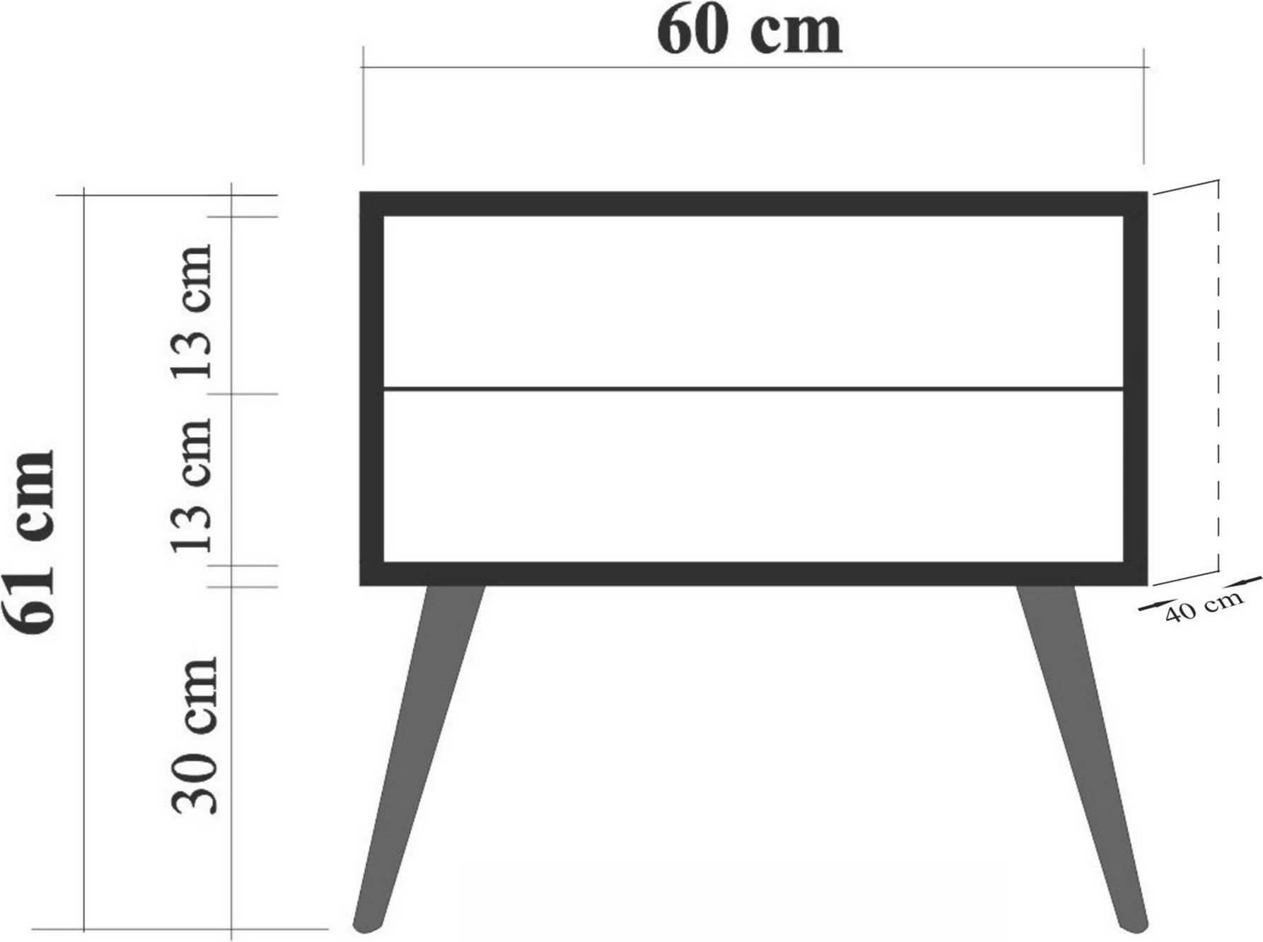 Komodinë natës Hanah Home, City Triangle, shumëngjyrëshe