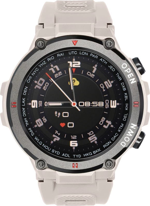 SmartWatch GARETT SPORT TACTIC BEIGE (Waterproof IP67, 1.28" Touch)
