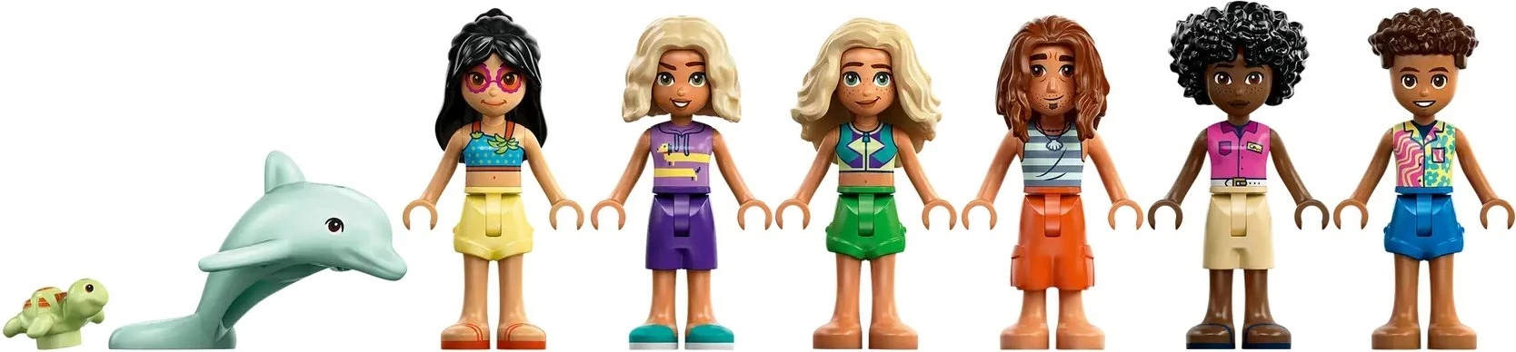 Set LEGO Friends Family Vacation Beach Resort 42673, 6 minifigura