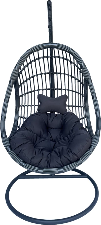 Karrige varëse Cungo me bazë metali - ratan gri 125x105x195cm