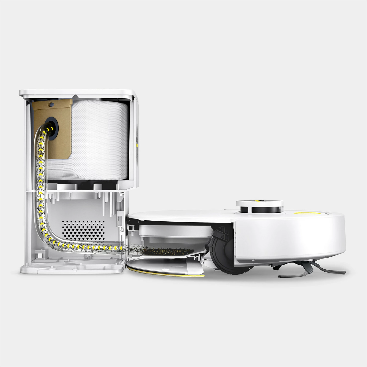 Fshesë robotike Kärcher RVC 3 Comfort, LiDAR, Wi‑Fi, mopim i lagësht, 2600 mAh, e bardhë