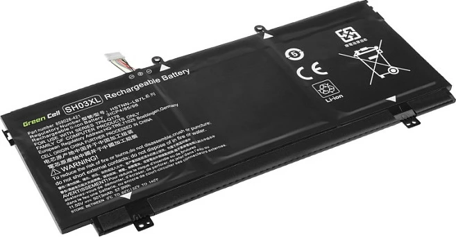 Bateri laptopi Green Cell SH03XL, 4200mAh 11.55V, për HP Spectre, e zezë