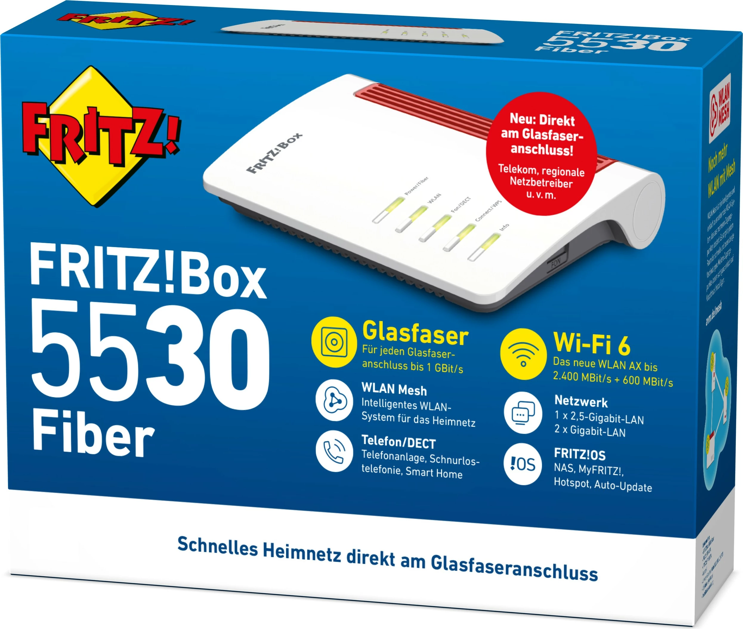 Router tavoline AVM FRITZ!Box 5530, Wi-Fi 6, Dual-band (2.4 GHz / 5 GHz), Ethernet LAN, Bardhë