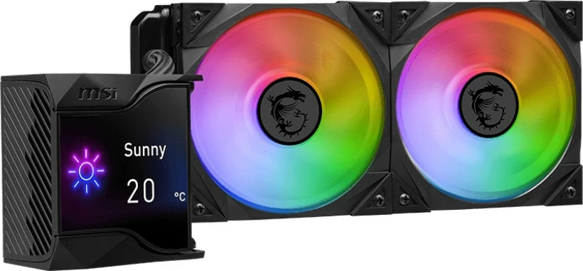 Ftohës me lëng MSI MPG Coreliquid D240, 2x120mm, ekran IPS, ARGB, zi