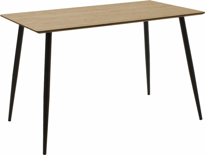 Tavolinë me karrige Cuba-Caron A set prej 5 copash MDF dhe pp, ngjyrë e zezë-natyrale, 120x70x76cm