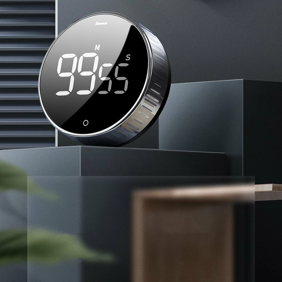 Timer elektronik Baseus Heyo ACDJS-01, me ekran digjital, i zi