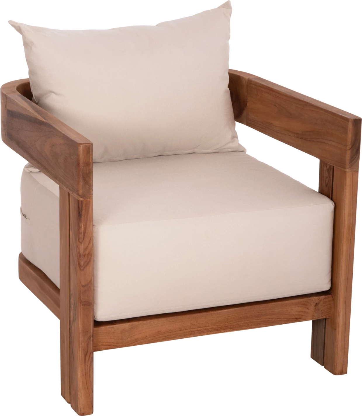 Karrige lounge KIOTO, dru tik natyral, 70x74x72cm