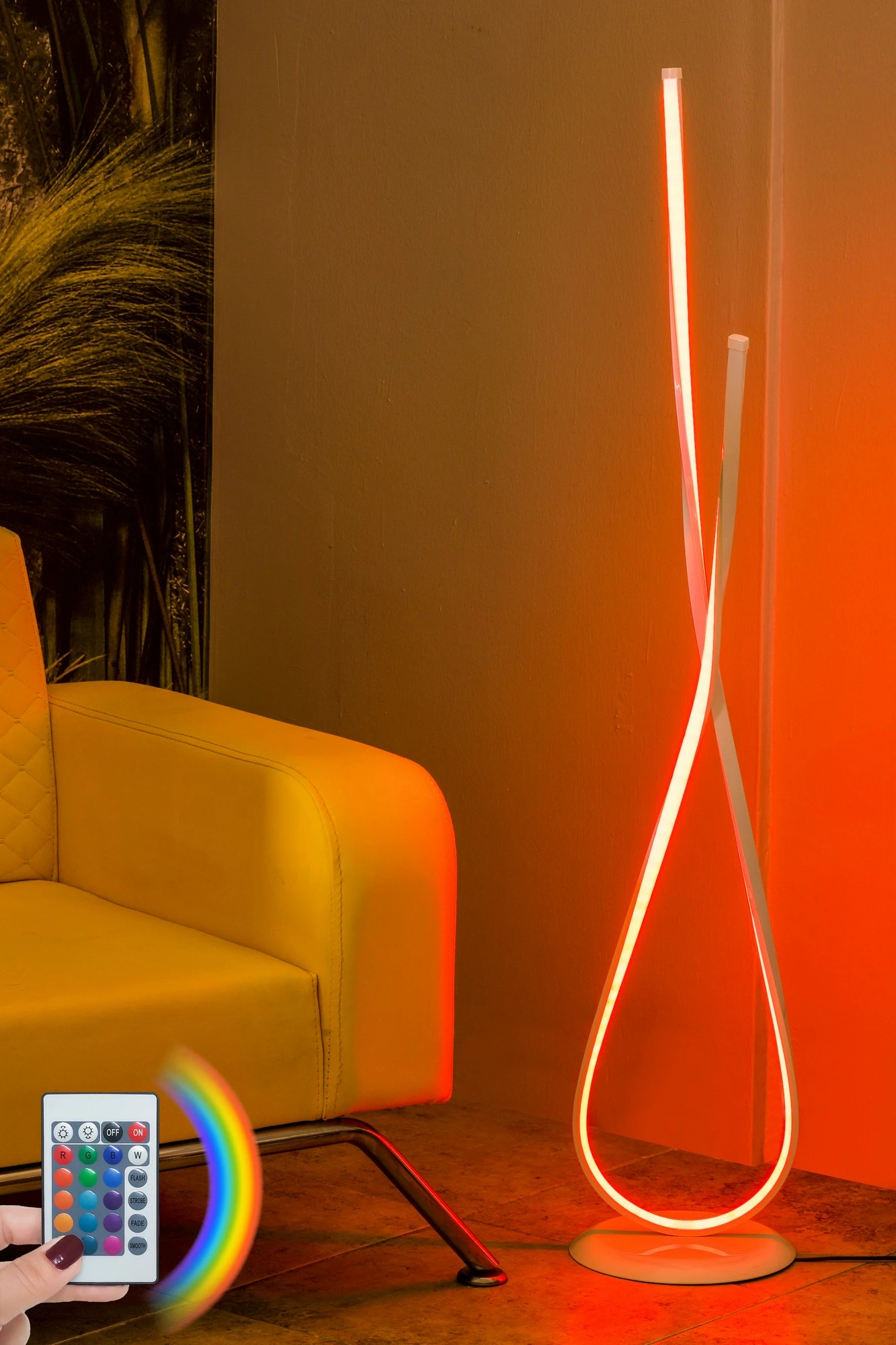 Llambë dyshemeje Opviq Van Gogh, e bardhë, shumëngjyrëshe