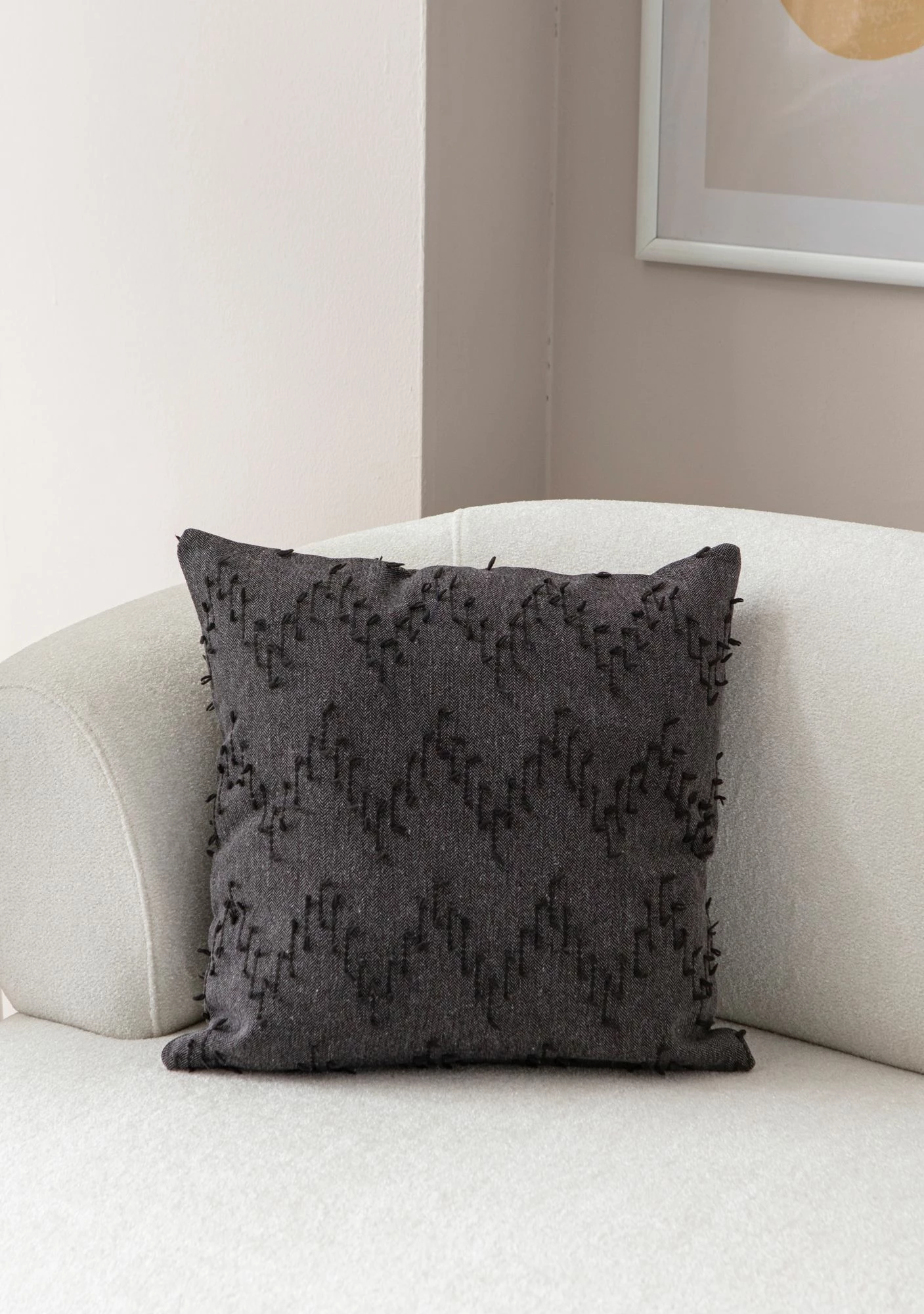Jastëk mbulesë, ngjyrë e zezë, Evila Originals, Tuffet - Black v4, 43x43cm
