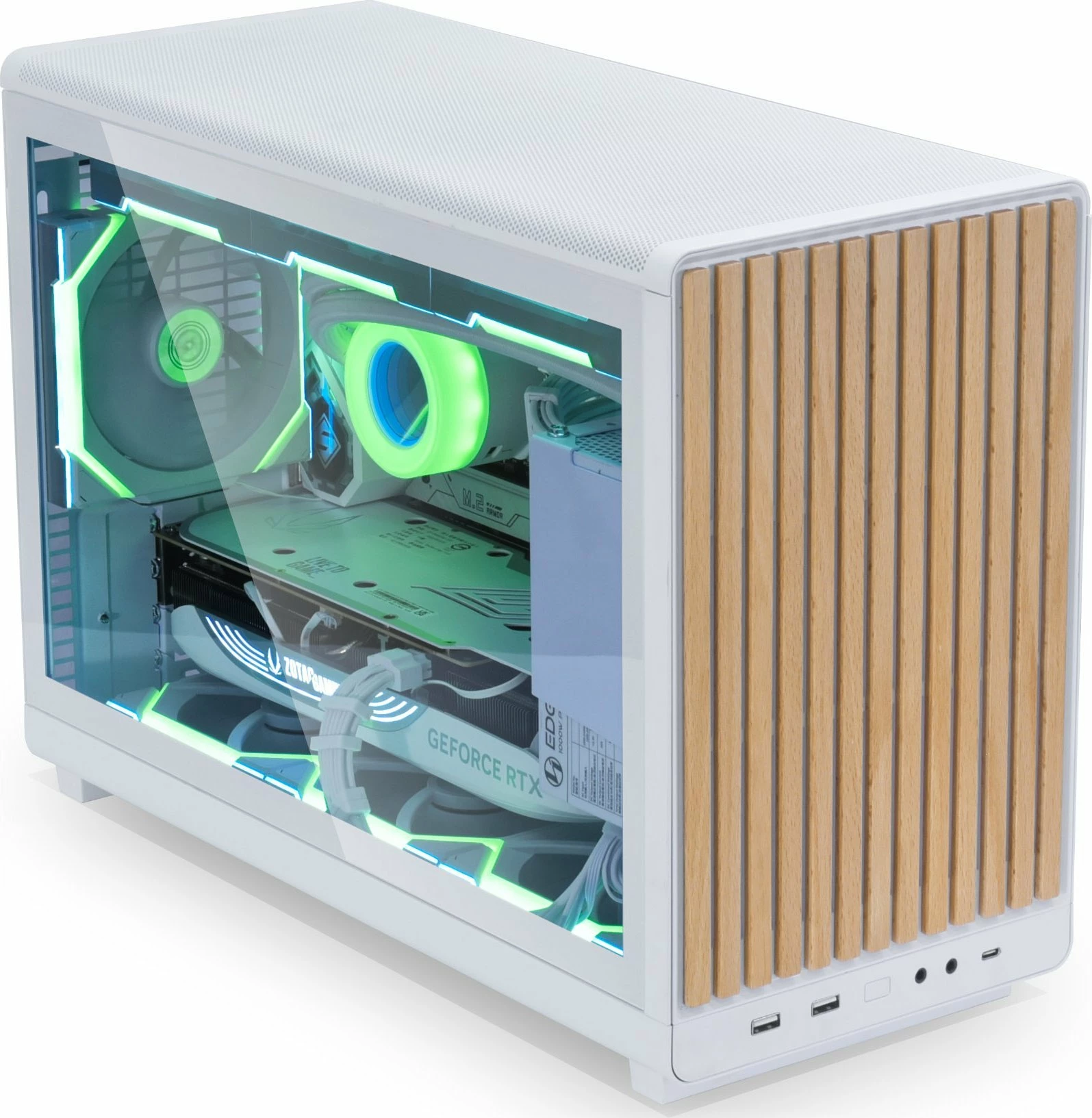 Kasë Lian Li DAN A3 Wood Edition A3-MATX-WD Micro-ATX/Mini-ITX 26L, e bardhë