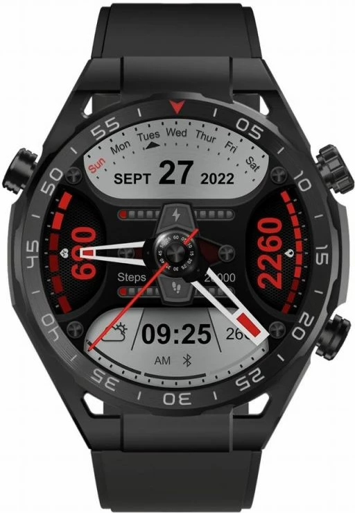 Smartwatch Gravity për meshkuj, e zezë