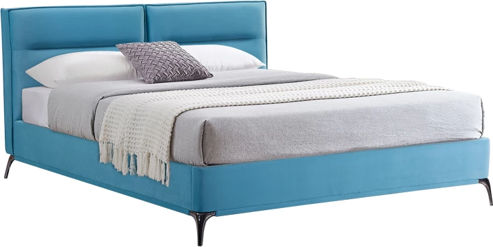 Krevat dopio Ikina kadife ngjyrë petrol 160x200cm