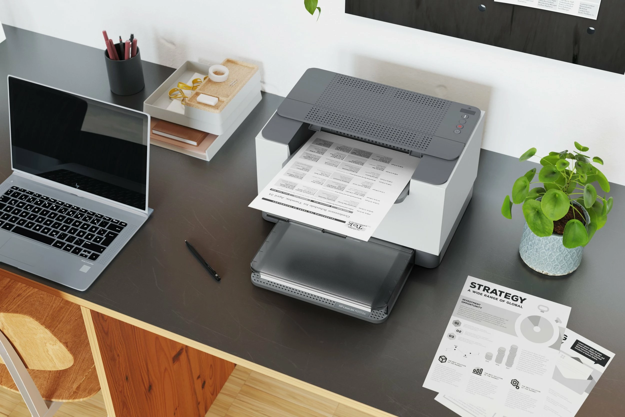 Printer lazer HP LaserJet M207dw (8J9K9F) A4, duplex, Wi‑Fi/Ethernet, 27 ppm, 600x600 dpi, e bardhë