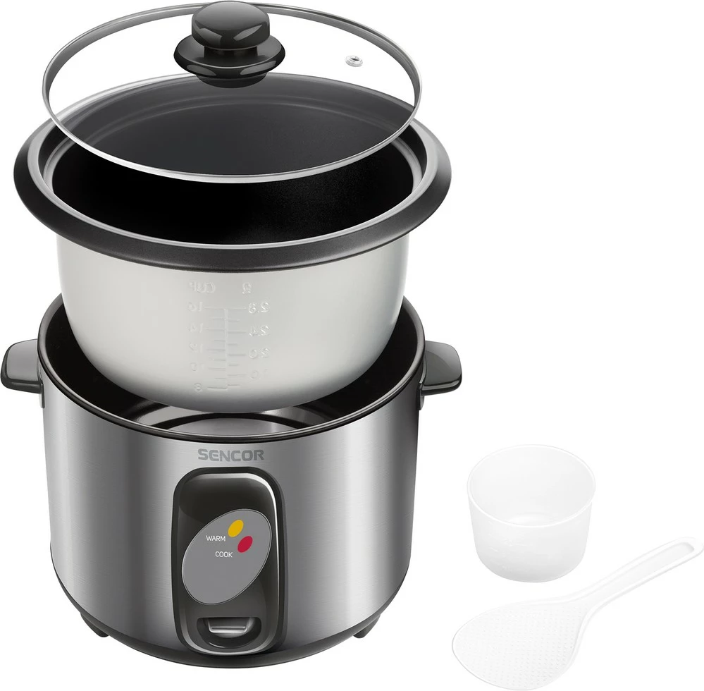 Tenxhere speciale për gatimin e orizit Sencor SRM 1000SS , 1 l, 400 W, e argjendtë