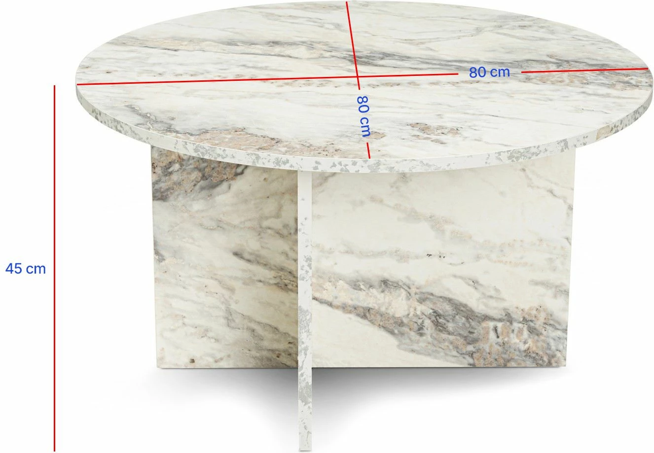 Tavolinë kafeje Nordure, Harmoni, ngjyrë Freesia, 80x45cm