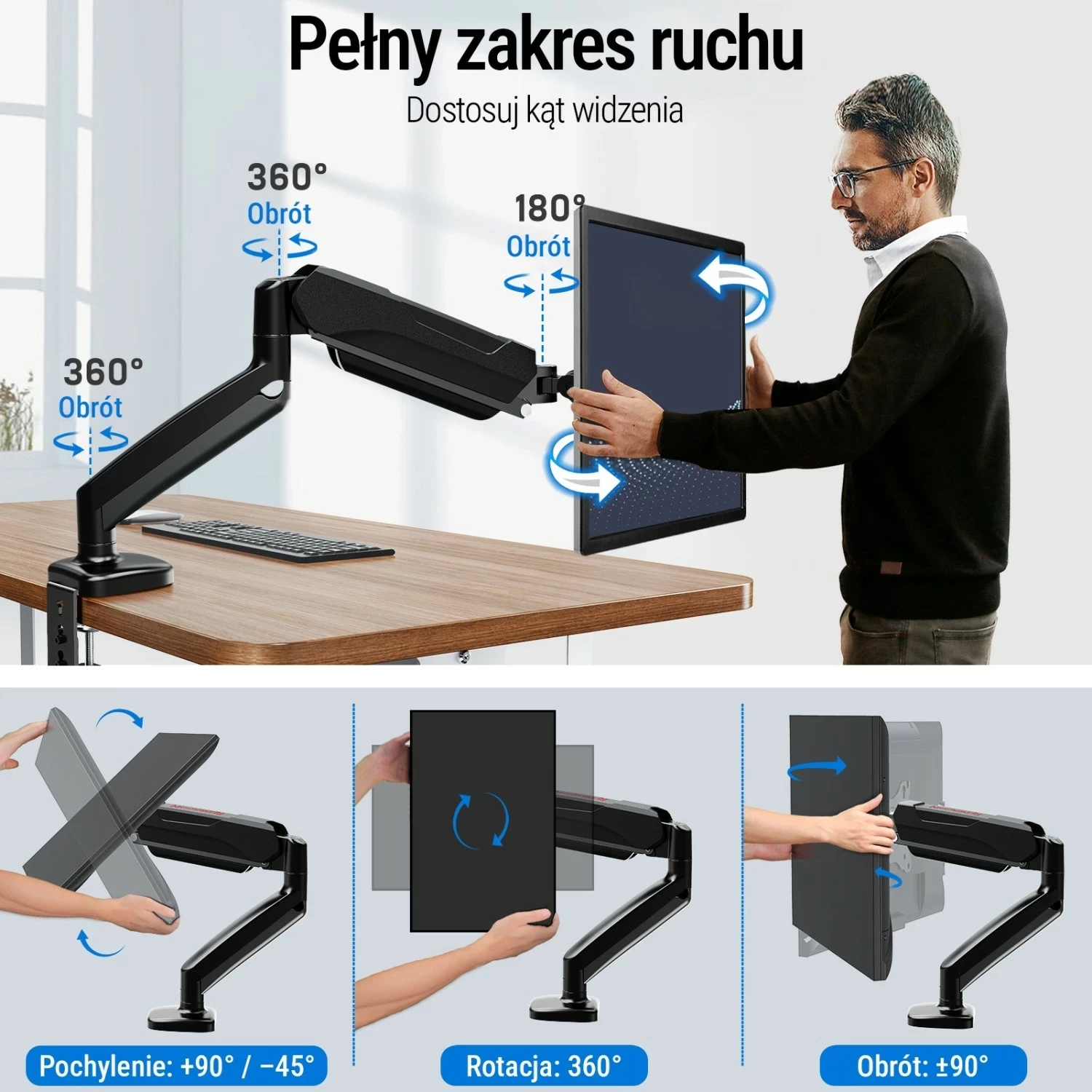 Kasë monitori Redragon GMK-914, e zezë, për 1 monitor, 13-23 inch