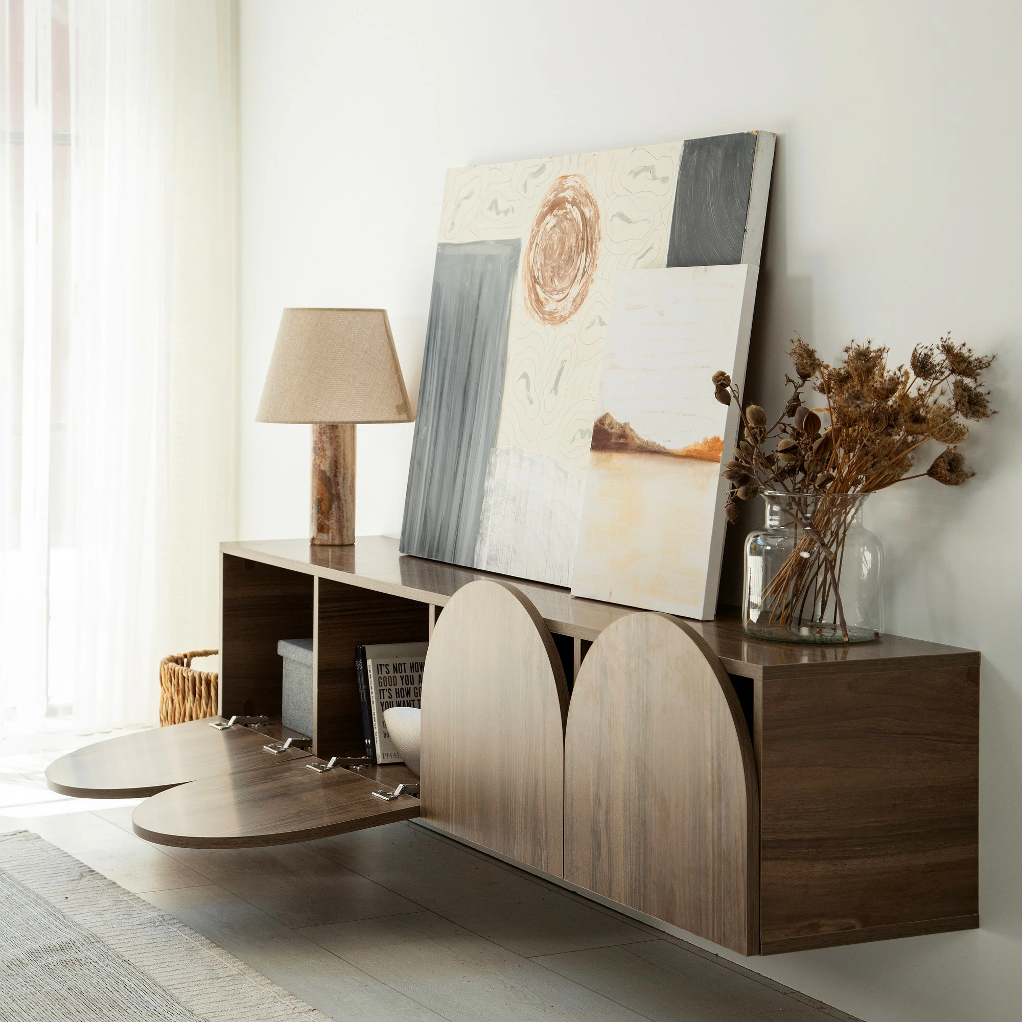 Komodë TV Hanah Home, ngjyrë arre, Mesta