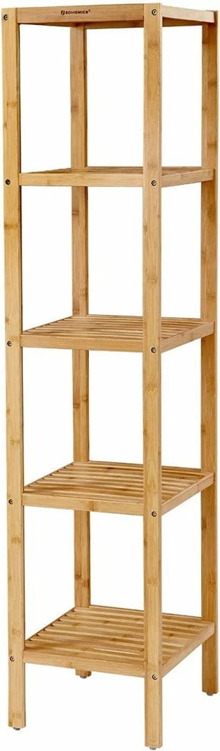 Raft bambuje Leobert BCB55Y, 5 rafte, 33x33x146 cm, natyrale