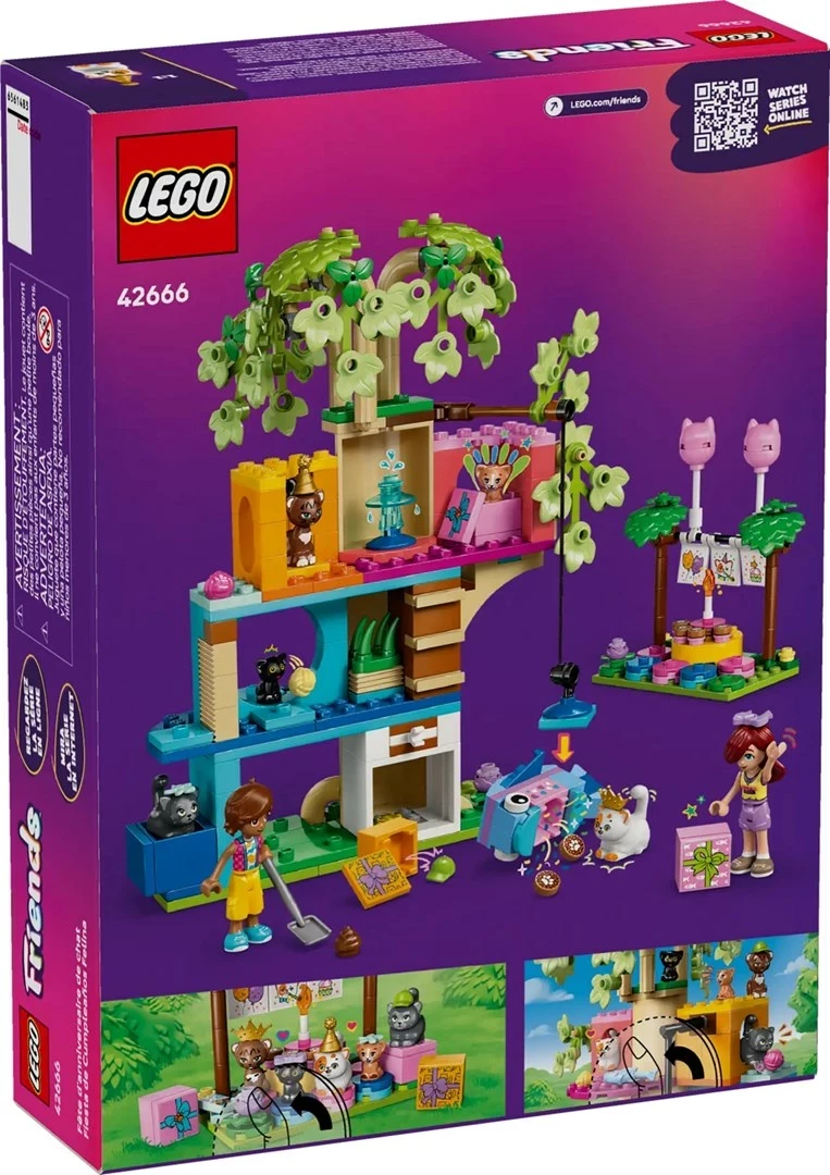 Set lodrash LEGO Friends 42666 Cat Birthday Party & Tree House, 321 pjesë