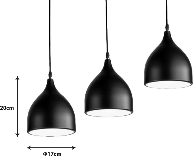 Llambë tavani Perce I, metal i zi, 50x17x120cm