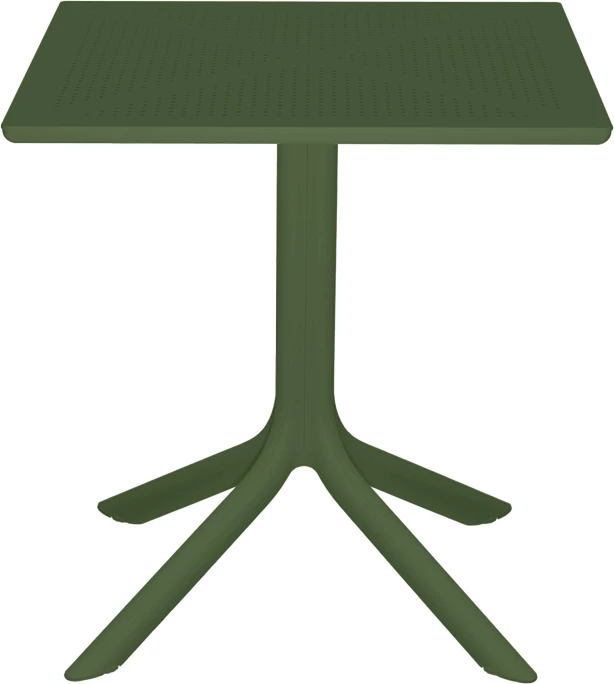 Tavolinë Groovy për jashtë, PP, ngjyrë e gjelbër e errët, 60x60x76cm