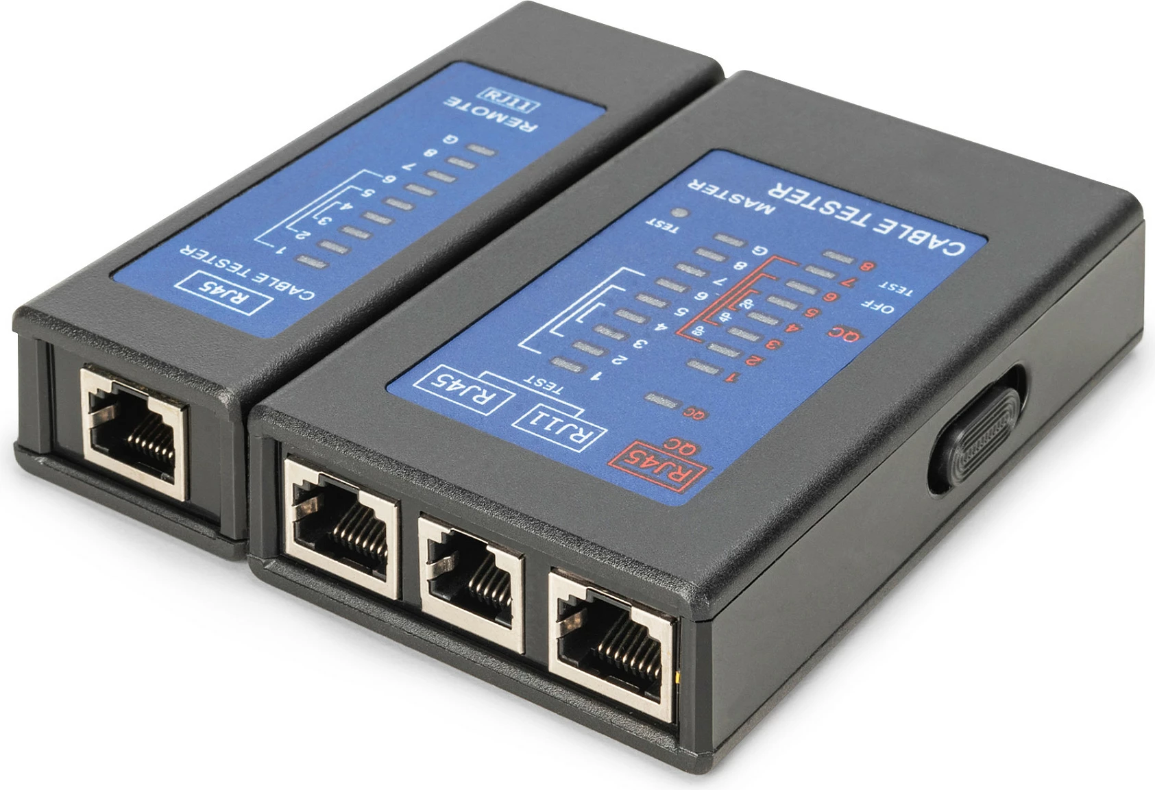 Tester kablli rrjeti Digitus RJ45 PoE, me LED, i zi
