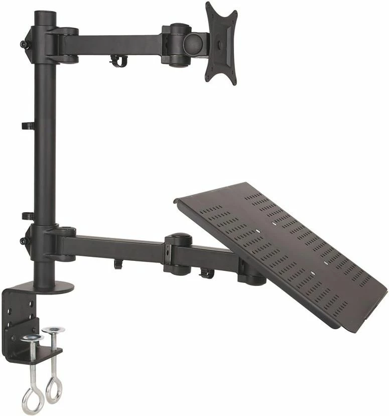 Mbajtës tavoline për monitor dhe laptop Art L-23 13"-27" VESA 75x75/100x100, i zi