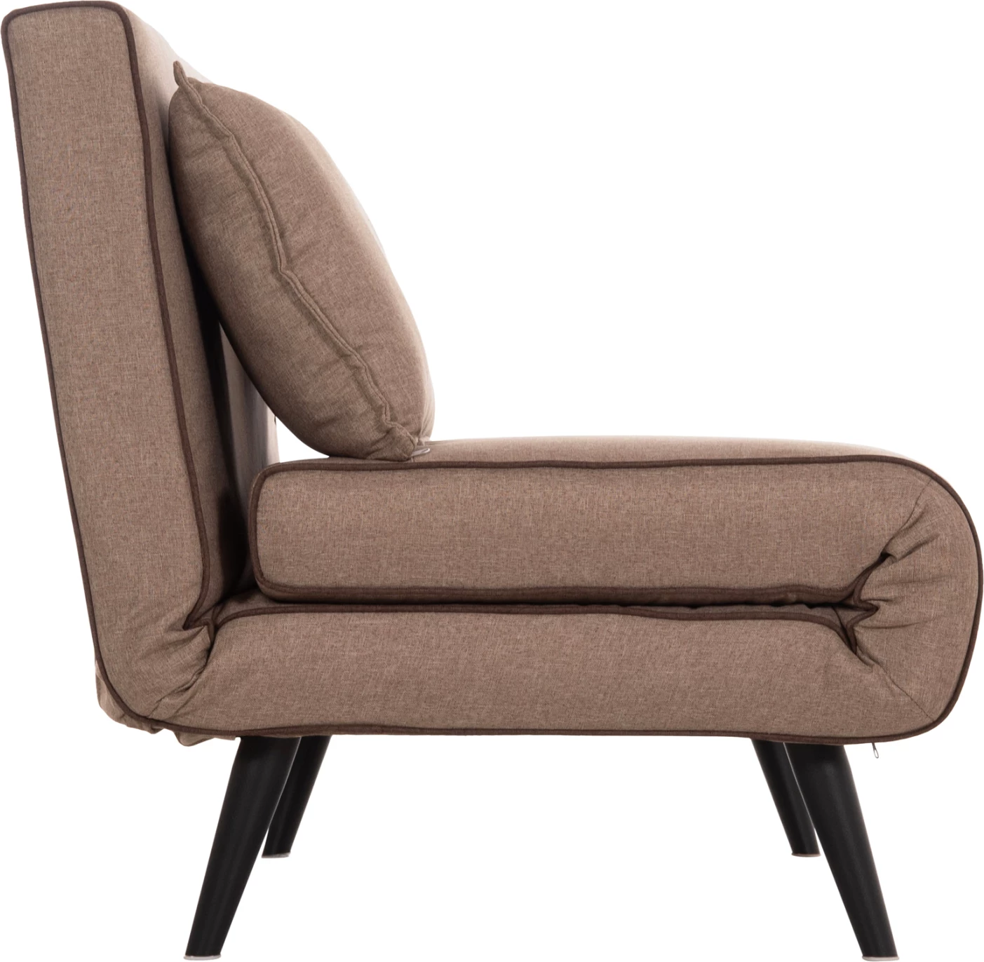Sofabed për 2 persona ASMA, material stof, ngjyrë bezhë e errët, 143x78x84cm