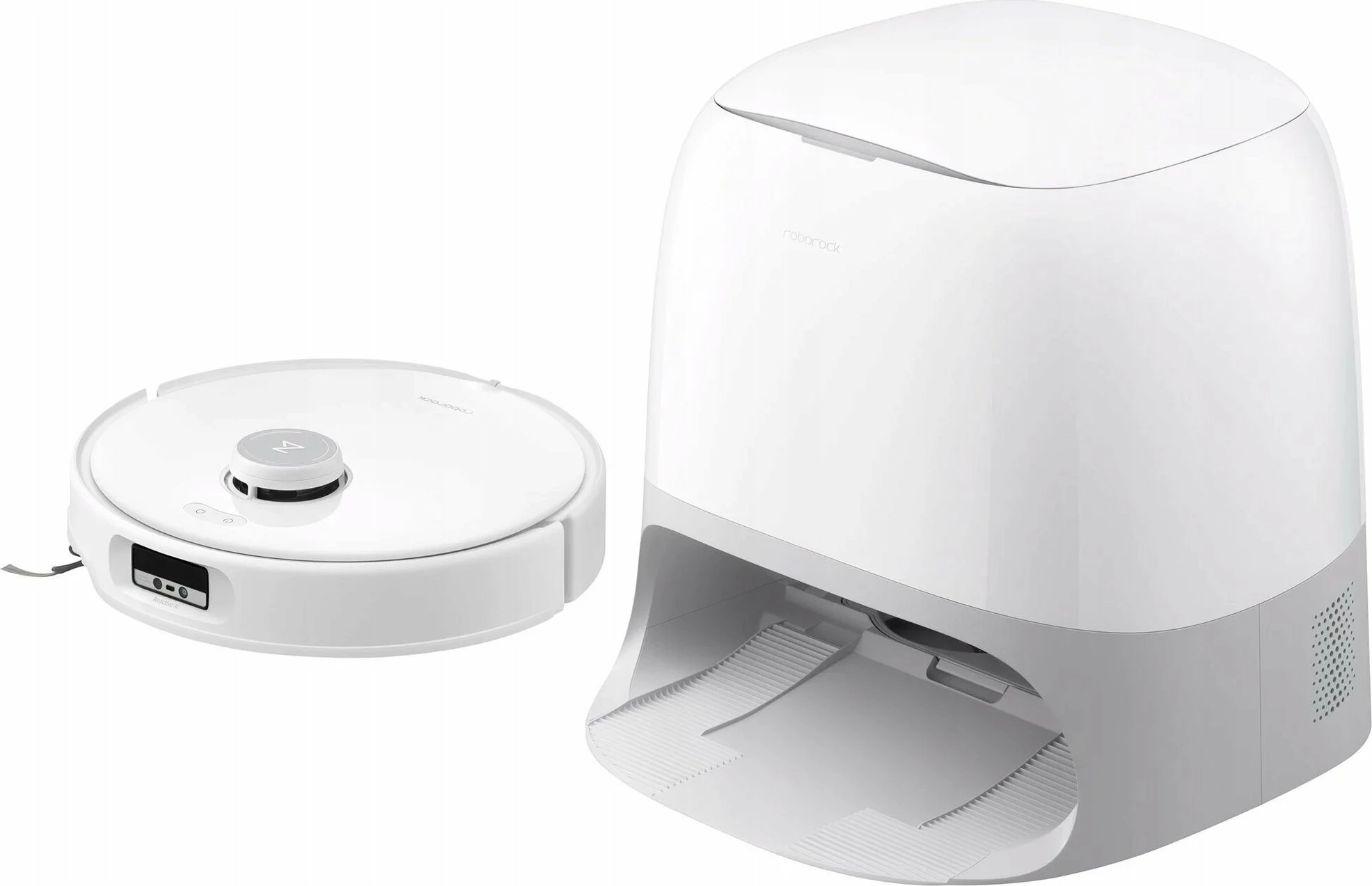 Robot pastrimi Roborock Qrevo Curv 5A1, 18.500Pa, me stacion zbrazjeje, mop rrotullues, Wi‑Fi, i bardhë, set