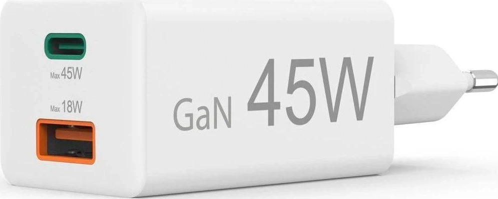 Karikues rrjeti Hama mini GaN 45W PD/QC 1x USB-C, 1x USB-A, bardhë