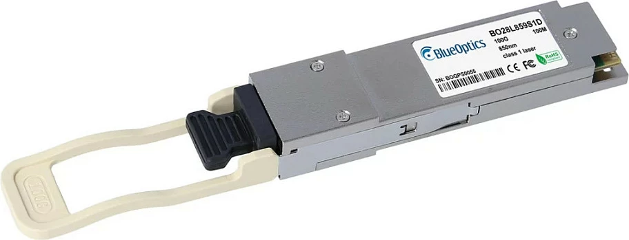 Modul optik BlueOptics Q28-100G-SR4, QSFP28, 100GBASE-SR4, 850nm, 100m, MPO, argjendi