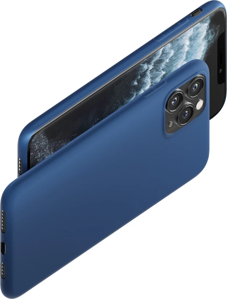 Mbështjellës 3mk Matt Case për Apple iPhone 12 mini, mat TPU, Absorber125™, blu (blueberry), 1 copë