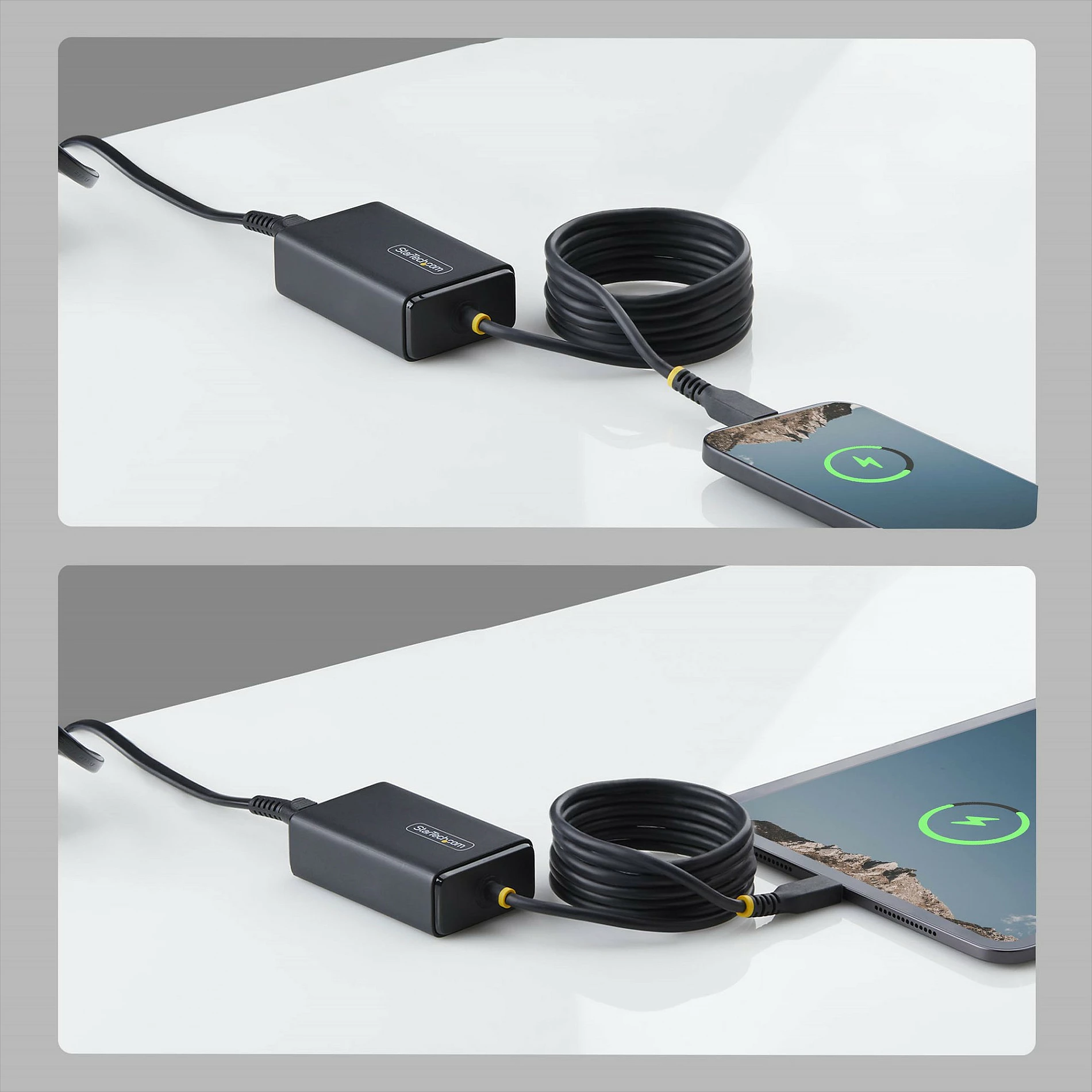 Karikues laptopi USB‑C StarTech 65W PD 3.0, kabllo e integrume 1.5m, prizë EU, i zi