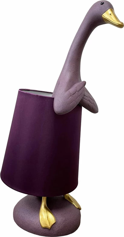 Llambë tavoline QUACK B, formë rosaku, polirezine, ngjyrë vjollcë e hapur, ar, vjollcë e errët, 37x23x57.5cm