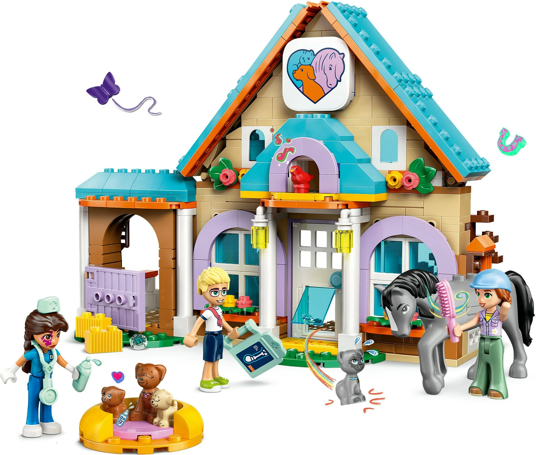 Set ndërtimi LEGO Friends 42651, klinikë veterinare për kuaj dhe kafshë, 428 pjesë, multikolor