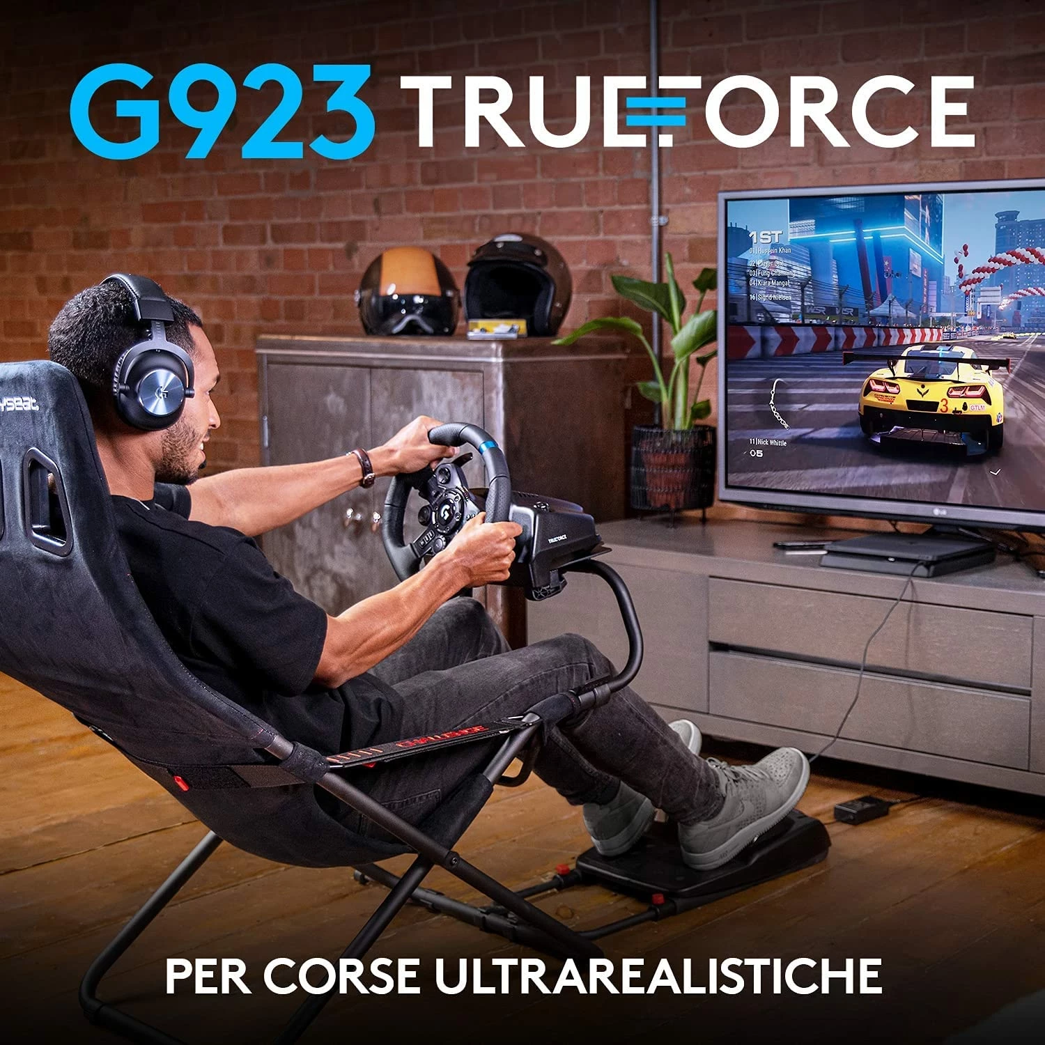 Set volan me pedale Logitech G923 Trueforce, për PS4/PS5/PC, i zi