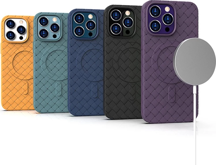 Mbështjellës Hurtel Woven Case për iPhone 15 Pro Max, MagSafe, kaltër e errët