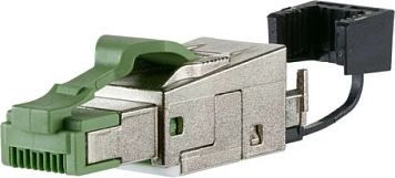 Konektor RJ-45 METZ CONNECT 130E405032PE, Cat5, IP20, jeshile/argjendtë