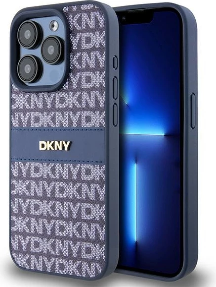 Mbështjellës DKNY Mono Stripe & Metal Logo për iPhone 15 Pro, Kaltër