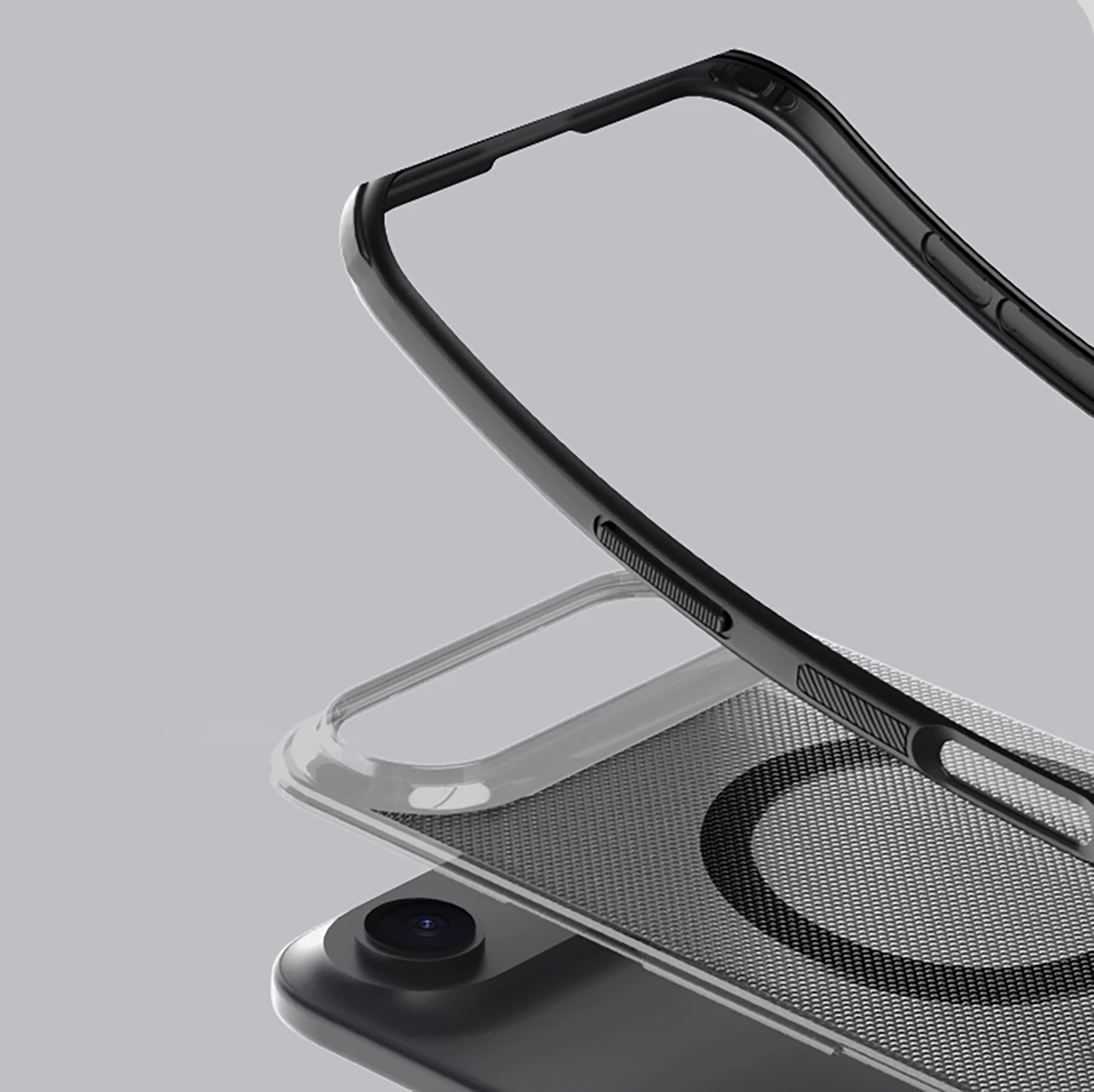 Mbështjellës, Nillkin, Super Frosted Shield Pro, për iPhone 17 Air, MagSafe kompatibil, PC+TPU, transparent e zezë