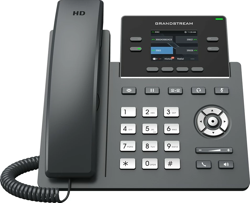 Telefon IP Grandstream GRP2612G, 4 linja, LCD, i zi