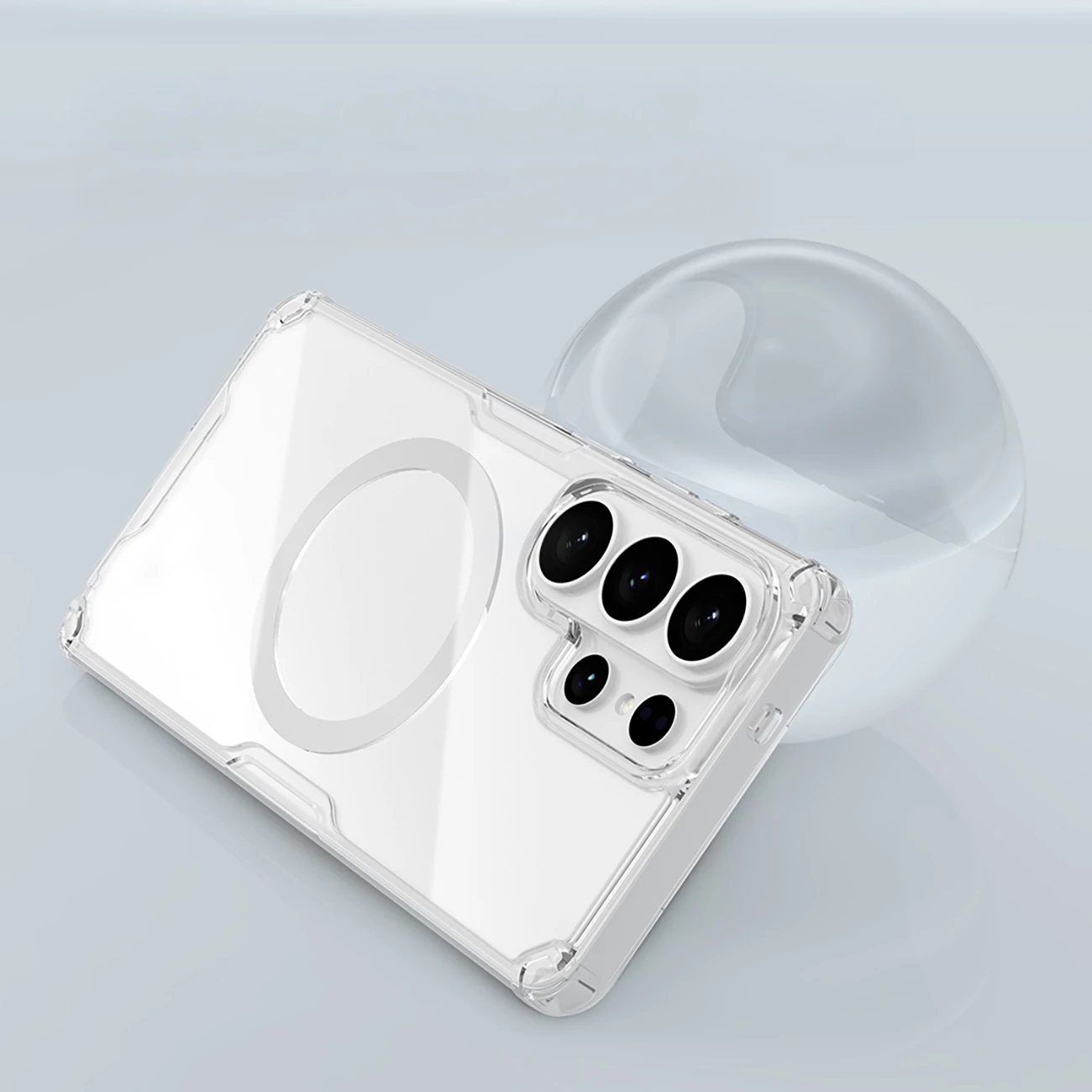 Mbështjellës Nillkin Nature TPU Pro, kompatibil me MagSafe, për Samsung Galaxy S26 Ultra, TPU+PC, i bardhë